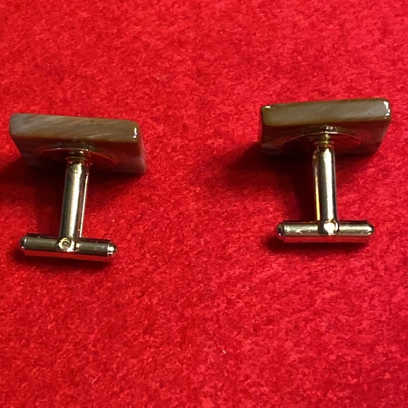 Vintage Natural Agate Cuff Links - Picture 7 of 16